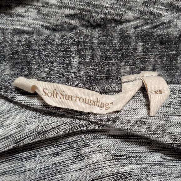 Soft Surroundings‎ Cardigan Sz XS Pockets Stretch Comfort Gray Marled Open Front - Picture 4 of 11